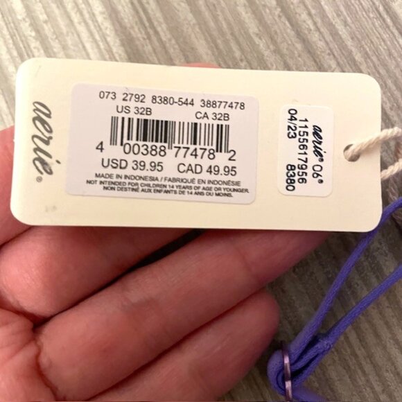 NWT Aerie Smoothez Purple Unlined Sheer Mesh Balconette Underwire Bra 32B - Picture 8 of 10